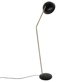 Ретро подова лампа черна с бронз - Milou