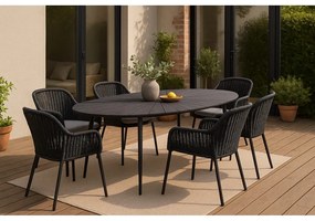 Черна градинска маса с плот от артдърво , 190 x 115 cm Marienlist - Bonami Selection