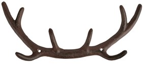 Кафява метална стенна закачалка Antlers – Esschert Design