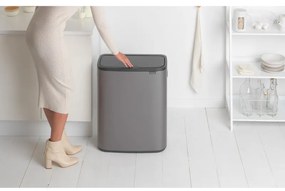 Кош за боклук Brabantia Bo Touch 1001276, 60 л, Плавно и безшумно отваряне, Голям отвор, Бронз