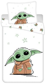 Памучно детско спално бельо за единично легло 140x200 cm Star Wars Baby Yoda - Jerry Fabrics