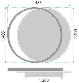 LHJ076-C ЧЕРНА 40 CM LED ТАВАНСКА ЛАМПА