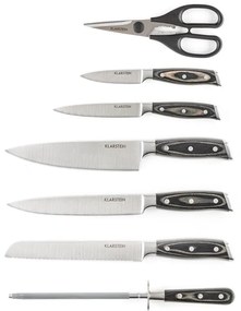 Klarstein KATANA 8 комплект ножове 8-части ножици наточващ стоманен нож блок