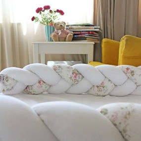 BLOSSOM Плетен обиколник 330 см БЯЛ С ЦВЕТЯ