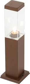 Модерна лампа за стълб за външен монтаж ръждяво кафява 45 см - Malios