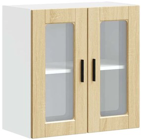 854150 vidaXL Кухненски стенен шкаф със стъклена врата Porto дъб сонома