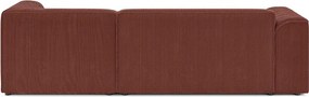 Теракотен ъглов диван от рипсено кадифе (десен ъгъл) Merid – Ropez