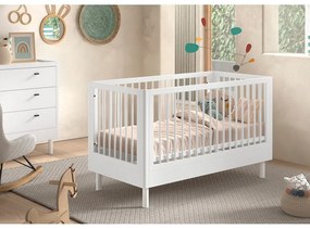 Бяло детско креватче 70x140 cm от масивен бук Forrest – Vipack