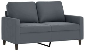 359190 vidaXL 2-местен диван, тъмносив, 120 см, кадифе