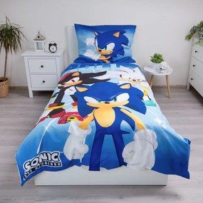 Синьо единично детско спално бельо от микрофибър 140x200 cm Sonic – Jerry Fabrics