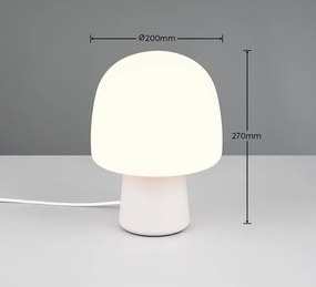 Бяла настолна лампа със стъклен абажур (височина 27 cm) Steen – Trio