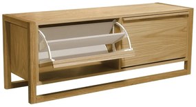 Накланяща се стойка за обувки от декор от дъб за сядане естествена NewEst – Woodman