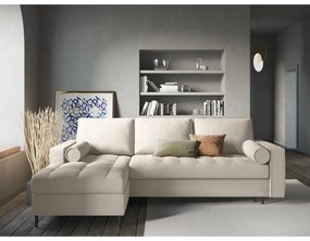 Светлобежов разтегателен диван Santo, ляв ъгъл - Milo Casa