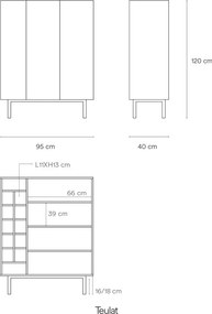 Зелен висок скрин от декор от дъб 95x120 cm Arista – Teulat