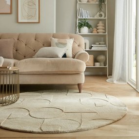 Бежов вълнен кръгъл килим ø 160 cm Gigi - Flair Rugs