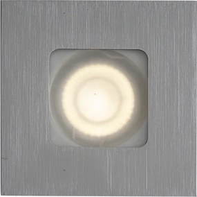 Комплект от 6 модерни вградени спота Gunmetal Square IP44 - Qure