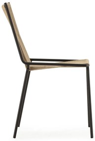 Бежови метални трапезни столове в комплект за подреждане 2 бр. Emily – Marckeric