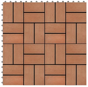 277809 vidaXL 22 бр декинг плочки, 30x30 см, 2 кв.м., WPC, тиков цвят
