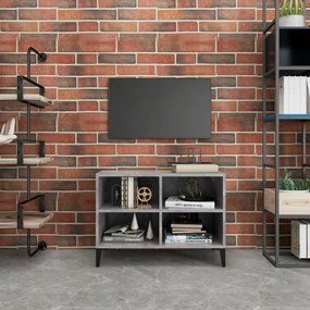 805936 vidaXL ТВ шкаф с метални крака, бетонно сив, 69,5x30x50 см