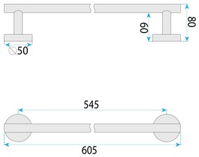 Закачалка за баня 6603 Modern Brush Nickle