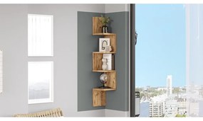 Стенен шкаф за книги в декор от бор в естествен цвят 22x117 cm Laura - Kalune Design