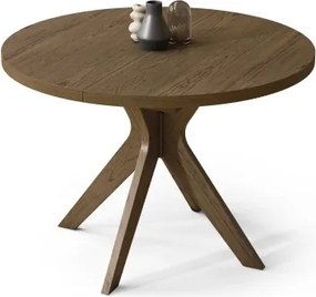 РЕНЦО Опушен Дъб - КРЪГЛА ДЪРВЕНА МАСА Ø110 РАЗТЕГАТЕЛНА ДО 180 СМ | ЗА КУХНЯ ТРАПЕЗАРИЯ ХОЛ РЕТРО