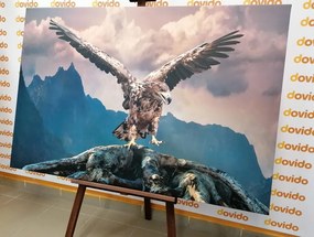 Картина на платно – Орел с разперени крила над планините