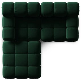 Зелен ъглов диван от кадифе Bellis - Micadoni Home