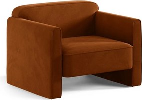 Теракотено кадифено кресло Abby – Micadoni