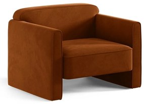 Теракотено кадифено кресло Abby – Micadoni