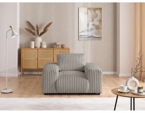 Светлосиво кресло от рипсено кадифе Justin – Ropez