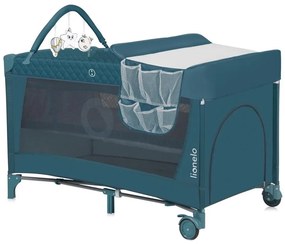 Lionelo - Преносима бебешка кошара FLOWER Green Turquoise