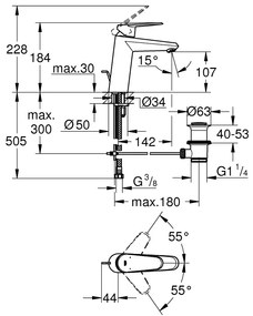 Кран за тоалетна  Grohe Euпрътisc Cosmopolitan Medium