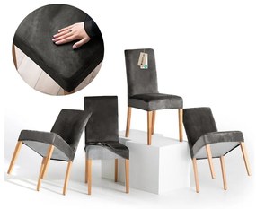 Сиви ластични покривала за стол в комплект от 4 бр. 48 cm Sento – Restilo