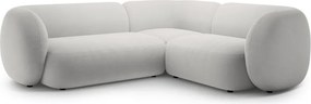 Светлосив кадифен ъглов диван (десен ъгъл/L форма) Kate – Micadoni