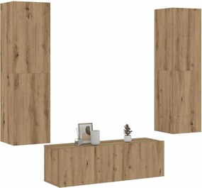 3328966 vidaXL Комплект от 3 части за монтиране на телевизор на стената