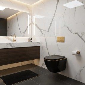 тоалетна чиния Rea Carlo Mini Tornado Black Gold Egde