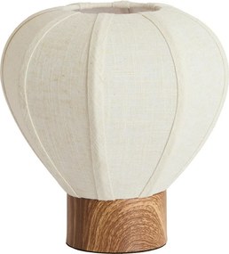 Кремава метална настолна лампа с текстилен абажур (височина 23,5 cm) Kyzo – Light & Living