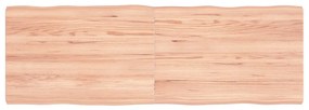 363956 vidaXL Плот за маса светлокафяв 120x40x(2-4) см обработен масивен дъб
