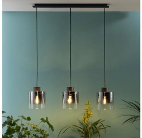 Brilliant - Полилей на кабел BETH 3xE27/60W/230V черен/димчат