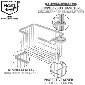 Рафт за баня без пробиване от неръждаема стомана в блестящо сребрист цвят Valognes – Wenko