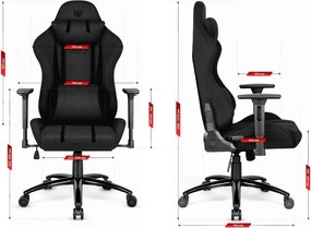 Ергономичен геймърски стол HC-1013 - черно покритие от висококачествен плат