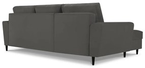 Тъмносив разтегателен ъглов диван с място за съхранение от рипсено кадифе (ляв ъгъл) Kyoto – Cosmopolitan Design