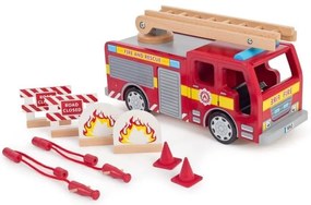 Bigjigs - Дървен пожарникарски камион