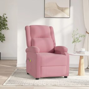 3098408 vidaXL Електрически масажен стол, розова, кадифе