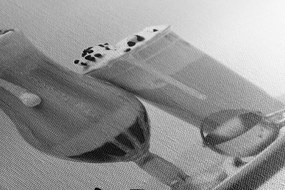 Картина на платно – Млечен коктейл в черно-бял стил