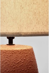 Теракотена керамична настолна лампа с текстилен абажур (височина 41,5 cm) Irvin – Yes Everyday