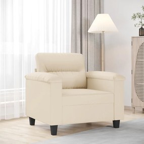359554 vidaXL Кресло, бежово, 60 см, микрофибърен текстил