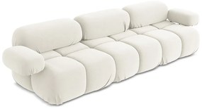 Бял кадифен модулен диван 285 cm Lokua – Makamii