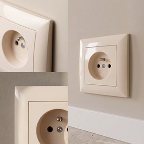 Единичен контакт със заземяване OSTE JNH001-G Beige